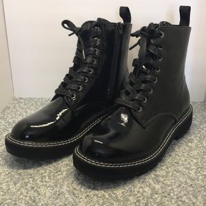 Dunes Patent Combat Boots Size 11M
